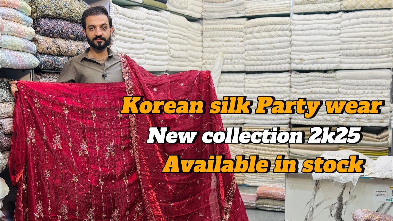 Korean silk party wear dresses |Hand Made |Cut Dana Dresses |Stitch or Unstitched |2k25 New Designs