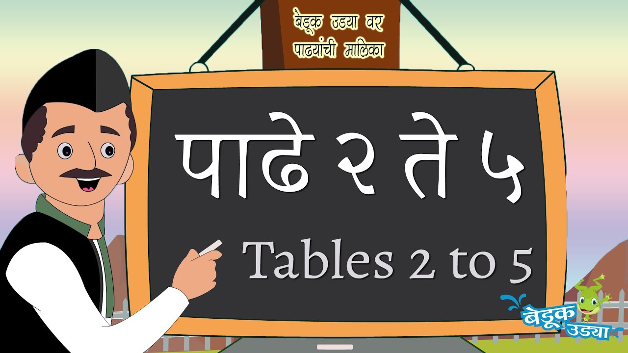 Padhe 2 te 5  - पाढे  - Tables 2 to 5 - Marathi Padhe - Multiplication Tables - Learn Math tables