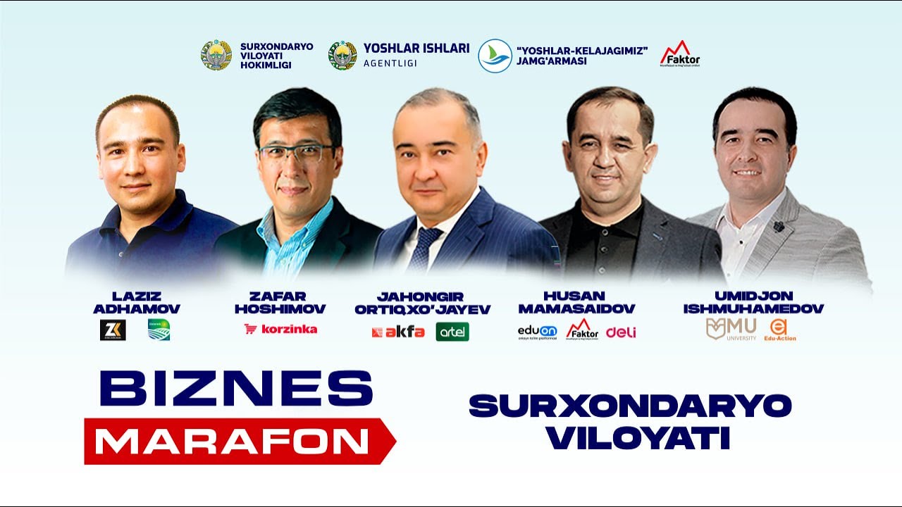 Surxondaryo | Biznes marafon 2024 | Jahongir Ortiqxo'jayev | Zafar Hoshimov | Husan Mamasaidov