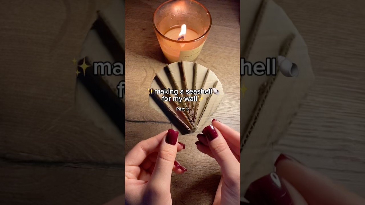 🥹Making a SEASHELL for my wall🐚 Cardboard Craft | Cardboard Shark Tutorial | Wall Decor #cardboard