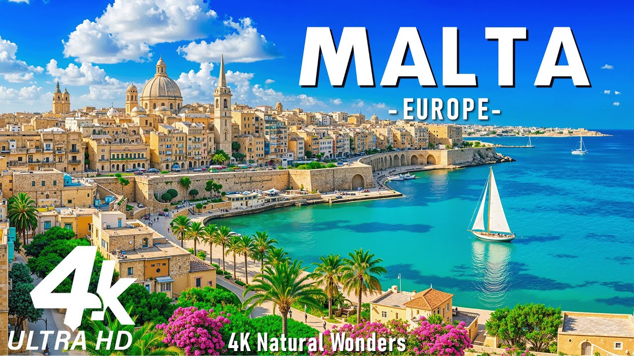 Malta 4K – Exploring a Mediterranean Gem with Gentle Piano Music