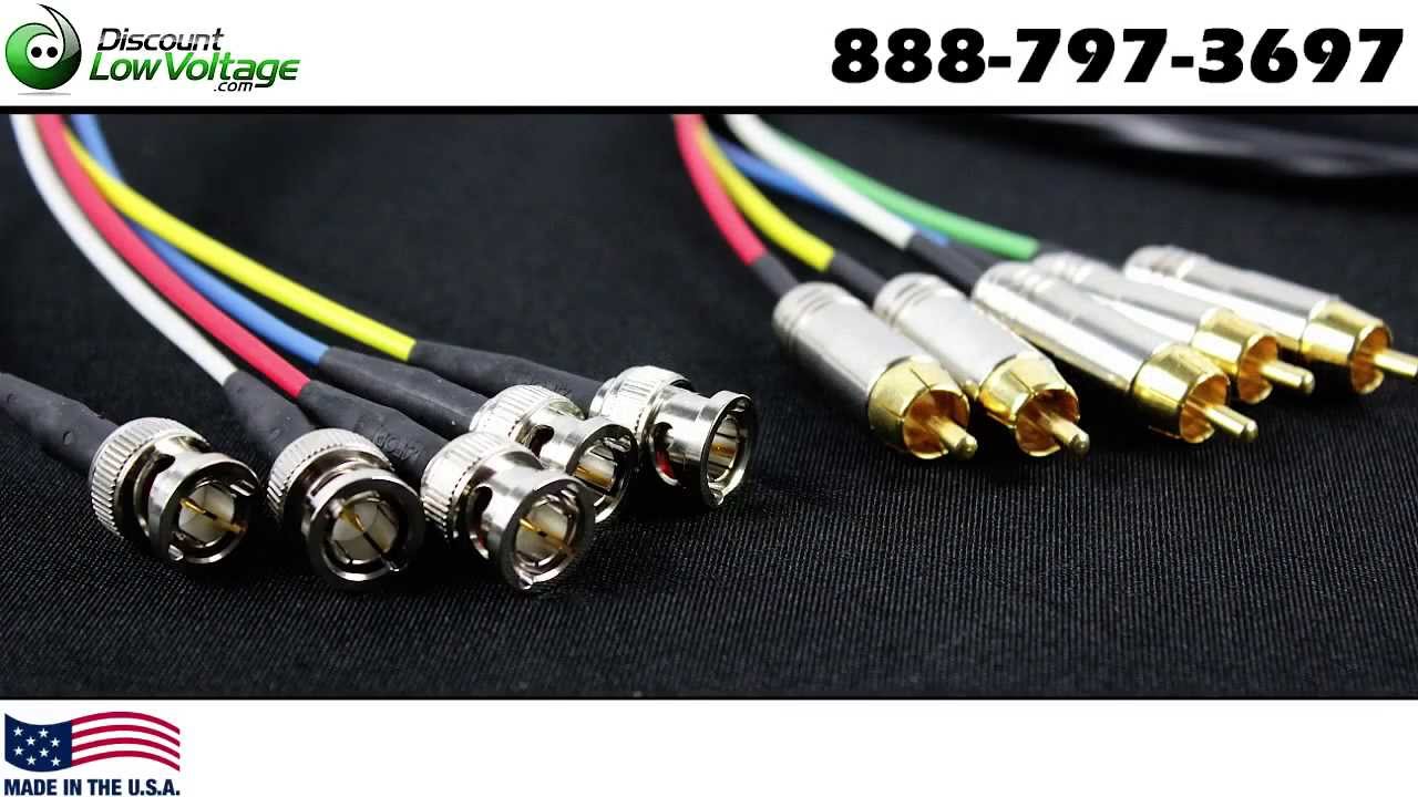 RGBHV Cable | BNC to RCA | 5 Connectors, Pre-made Cable
