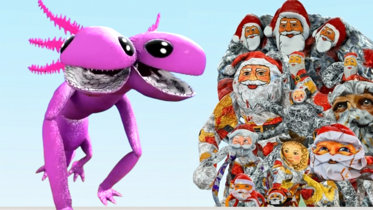 GOO GOO GAGA MEMES EVOLUTION FAMILY VS NEW SEA MONSTERDUALOTL AXOLOTL in Garry Mod!