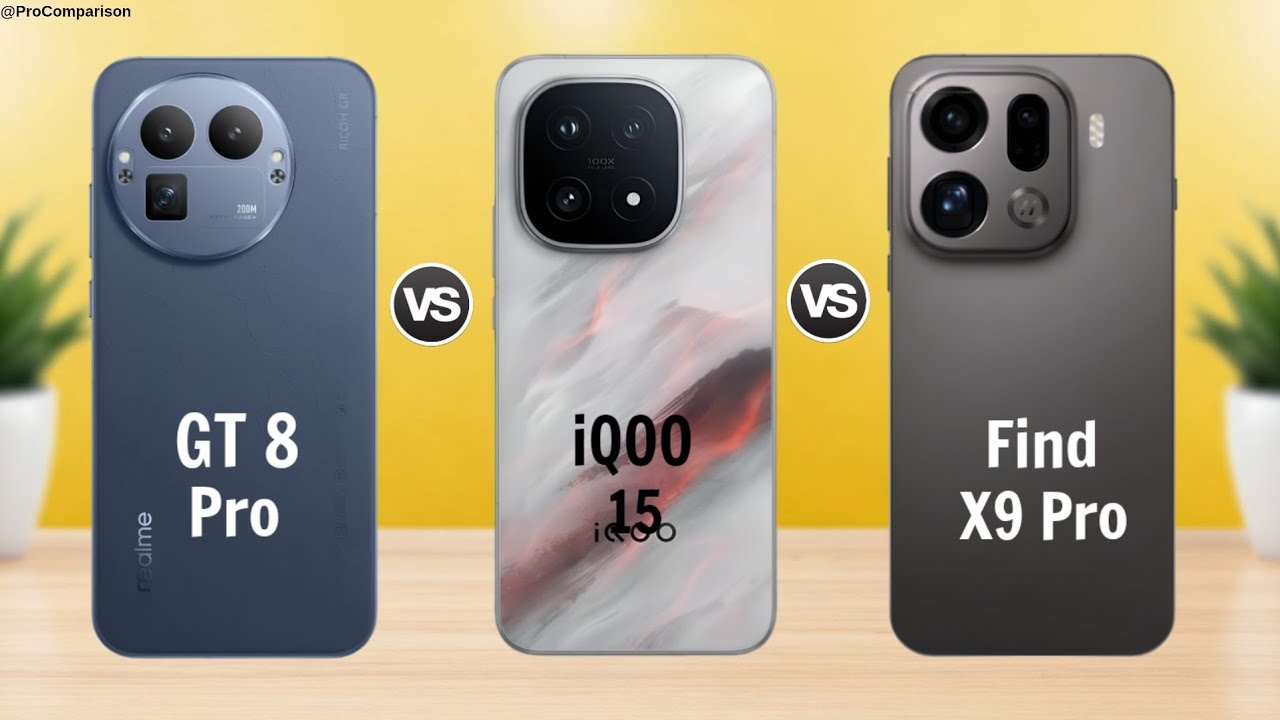 Realme GT8 Pro против iQOO 15 против Oppo Find X9 Pro || Полное сравнение