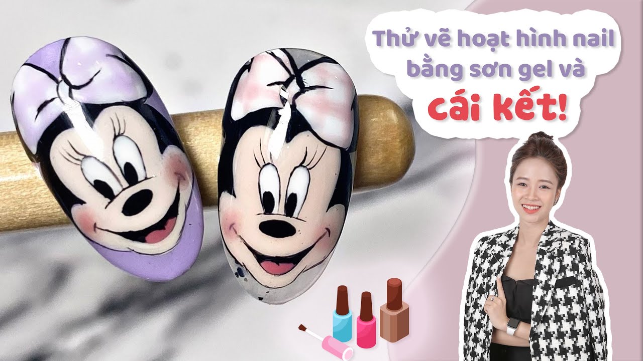 Thử vẽ hoạt hình nail bằng sơn gel và cái kết - Vẽ hoạt hình nail chi tiết nhất