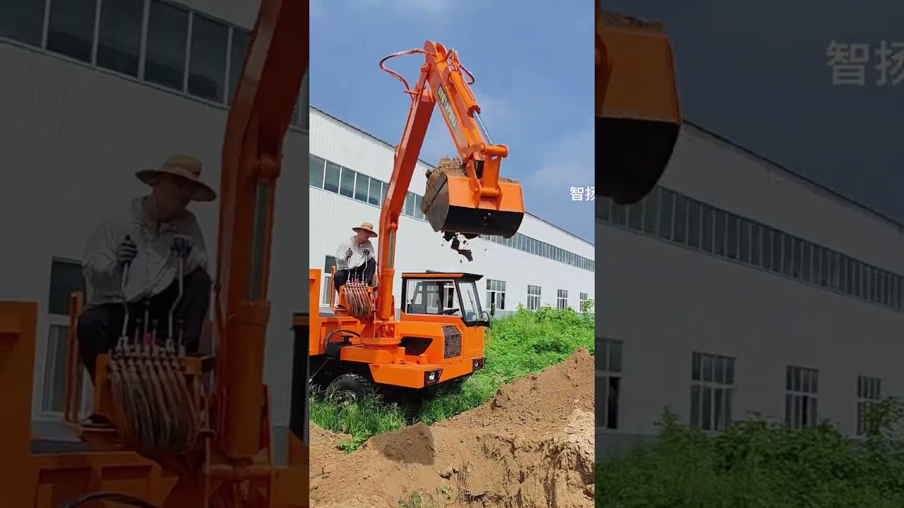 Four-way gantry crane excavator funeral car