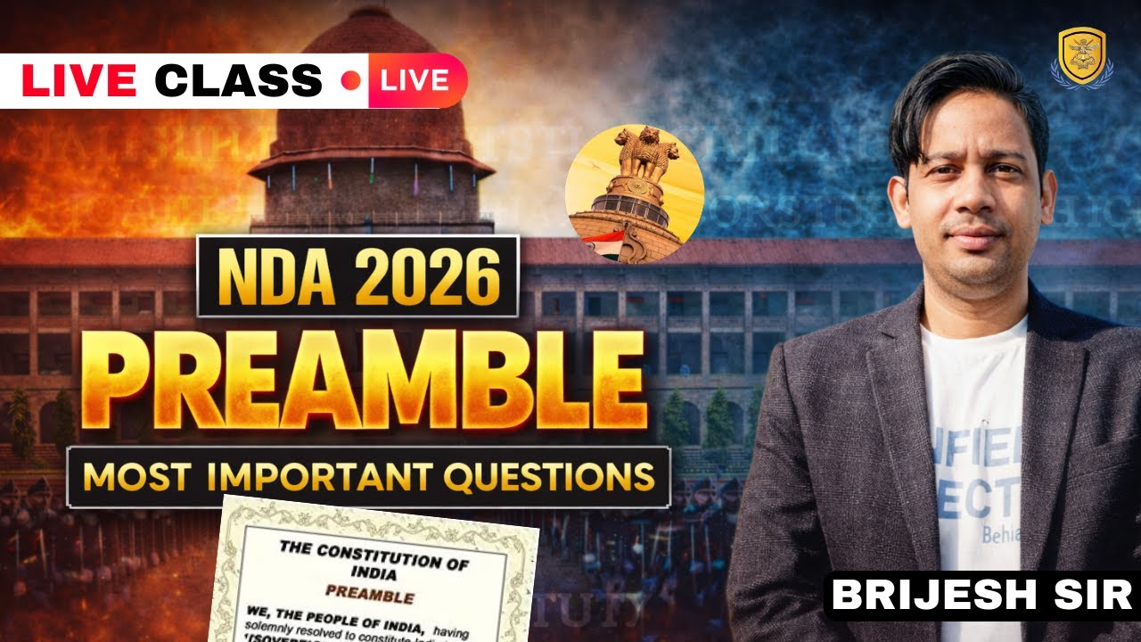 Preamble (Most important Ques ) Polity | NDA 2026 | Complete Polity Course | Brijesh Sir | NDA 2026