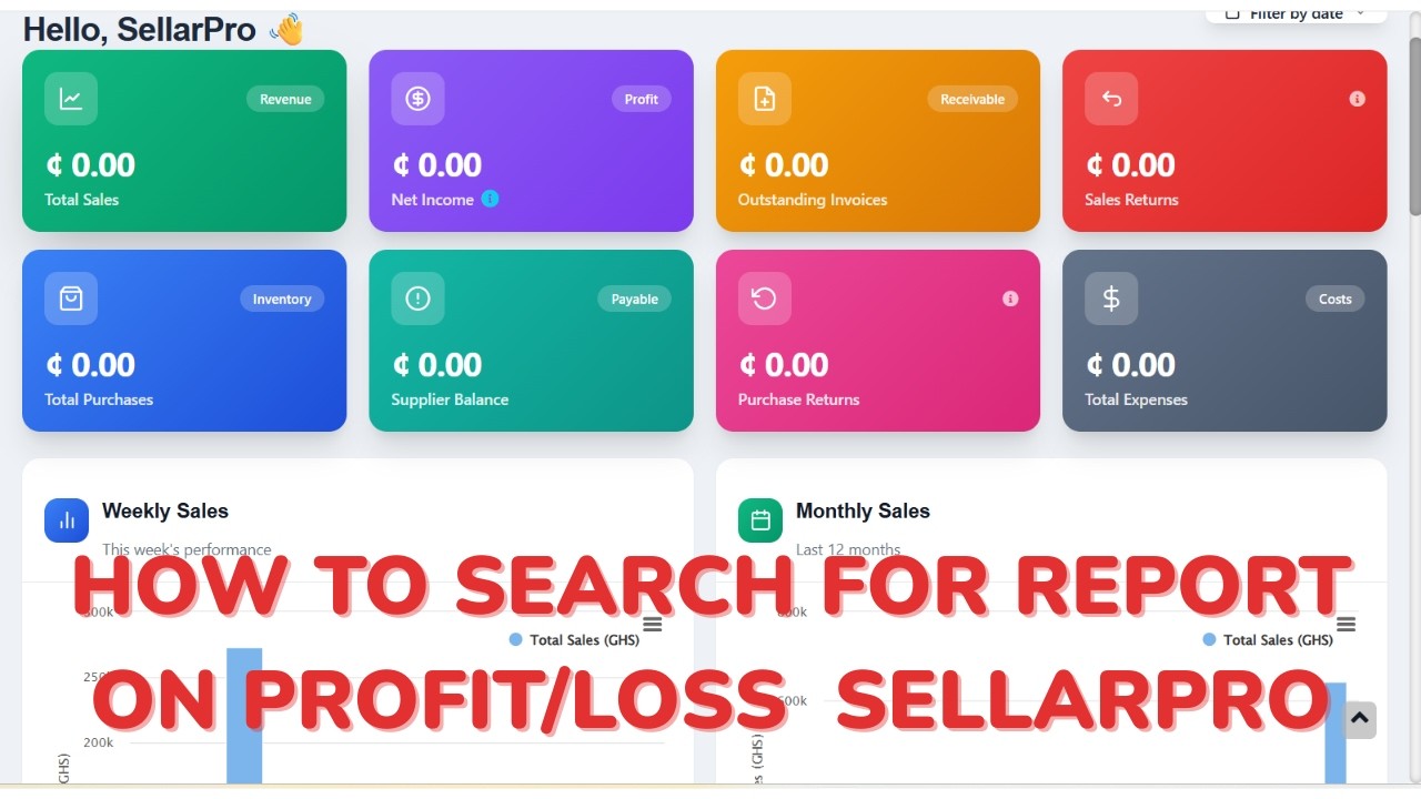 How to Search For Profit and Loss Report On SellarPro