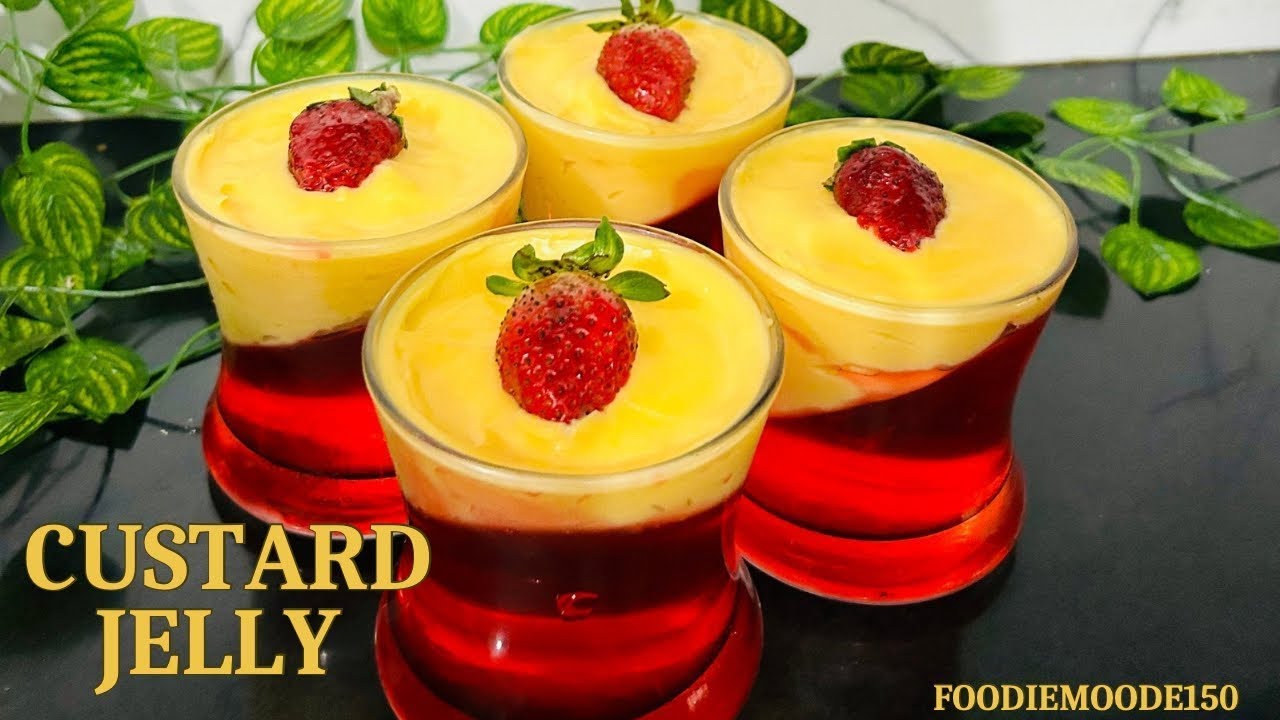 Custard Jelly / Tilted Custard Jelly recipe by foodiemoodie