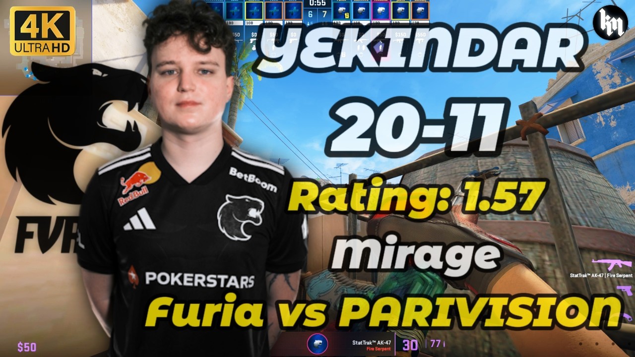 YEKINDAR (20-11) FURIA vs PARIVISION (Mirage) | PGL Cluj-Napoca 2026 #cs2 #FURIA #YEKINDAR