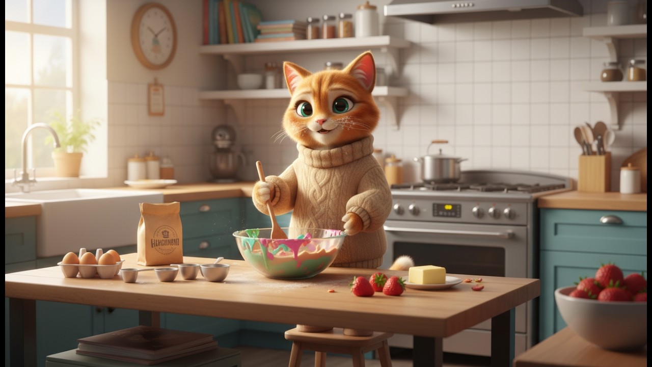 cozy home vibes cat mama preparing dinner in her t