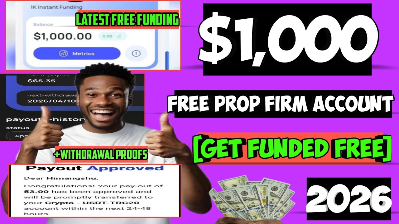 $1K FREE Prop Firm Account + Withdrawal Proofs!