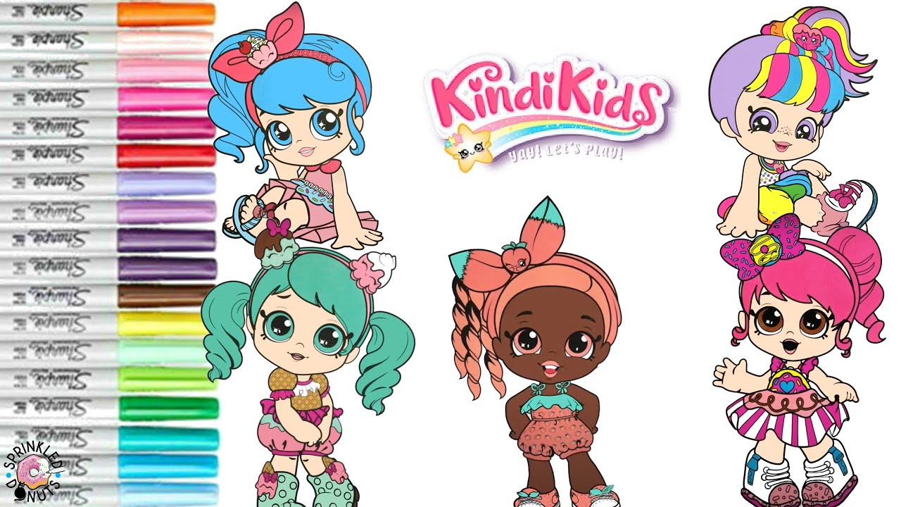 Kindi Kids Coloring Book Compilation Jessicake Donatina Summer Peaches Peppa Mint Rainbow Kate