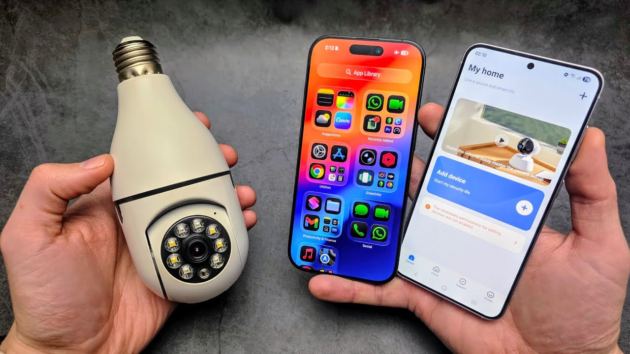 Bulb Security Camera Phone APP + How to Connect & Pair WiFi CCTV with App - Android & iPhone iOS