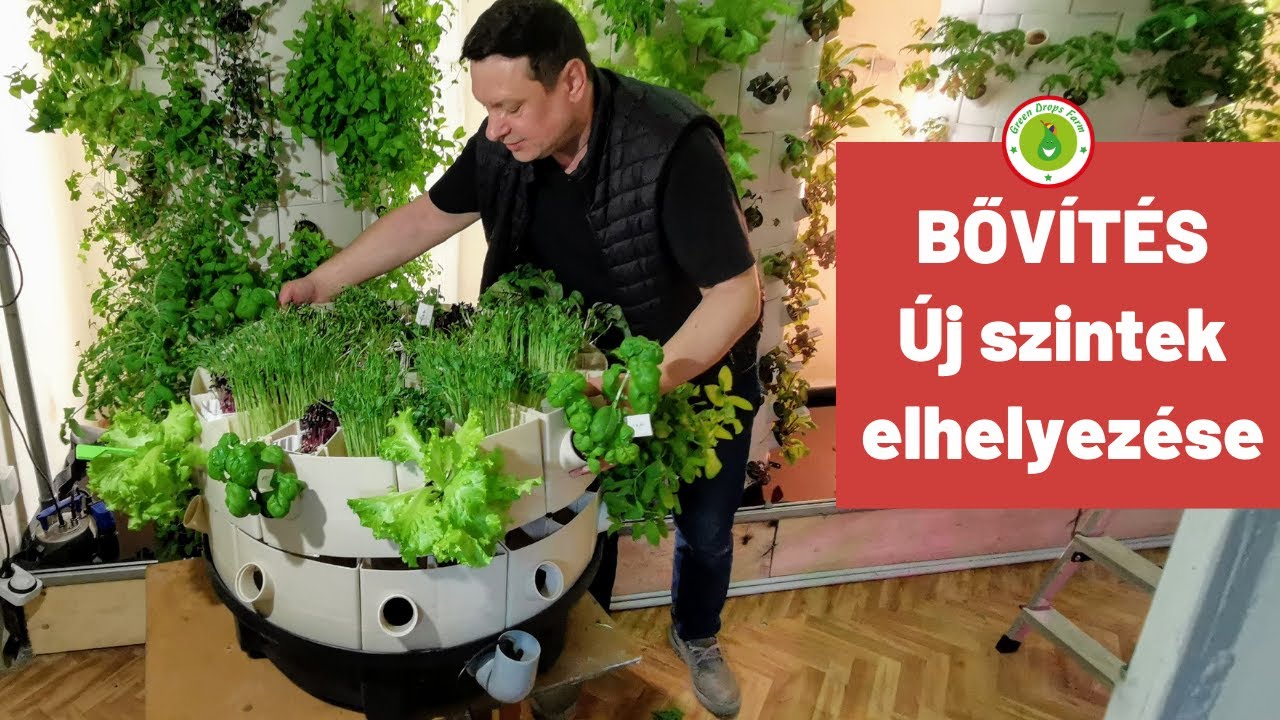 Hidropónikus torony bővítése új szinttel