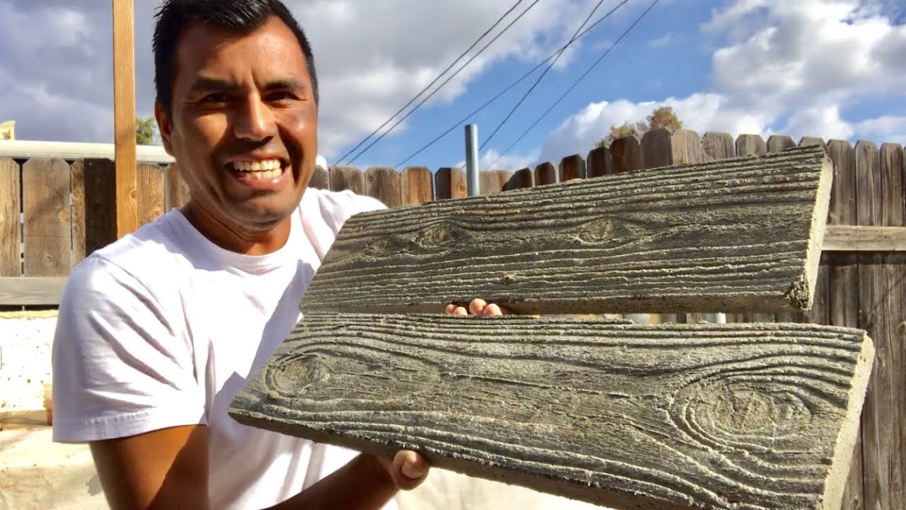 REVESTIMIENTOS DE $99 CENTAVOS SIMULACION MADERA / concreté panel wood stamp