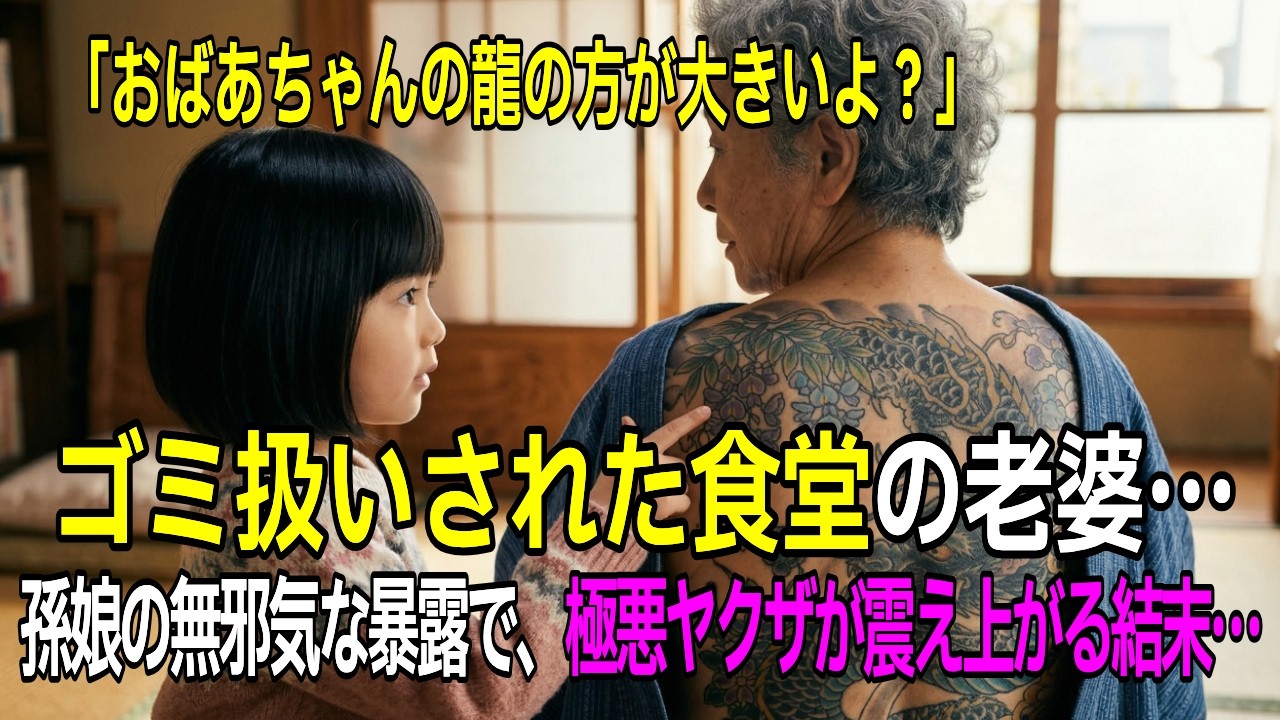 ヤクザの刺青を見た孫娘「おばあちゃんの背中、綺麗なお花が咲いてる！」と叫んだ瞬間、頭に酒をかけた極悪地上げ屋が腰を抜かした。私の正体は…【感動する話/朗読】