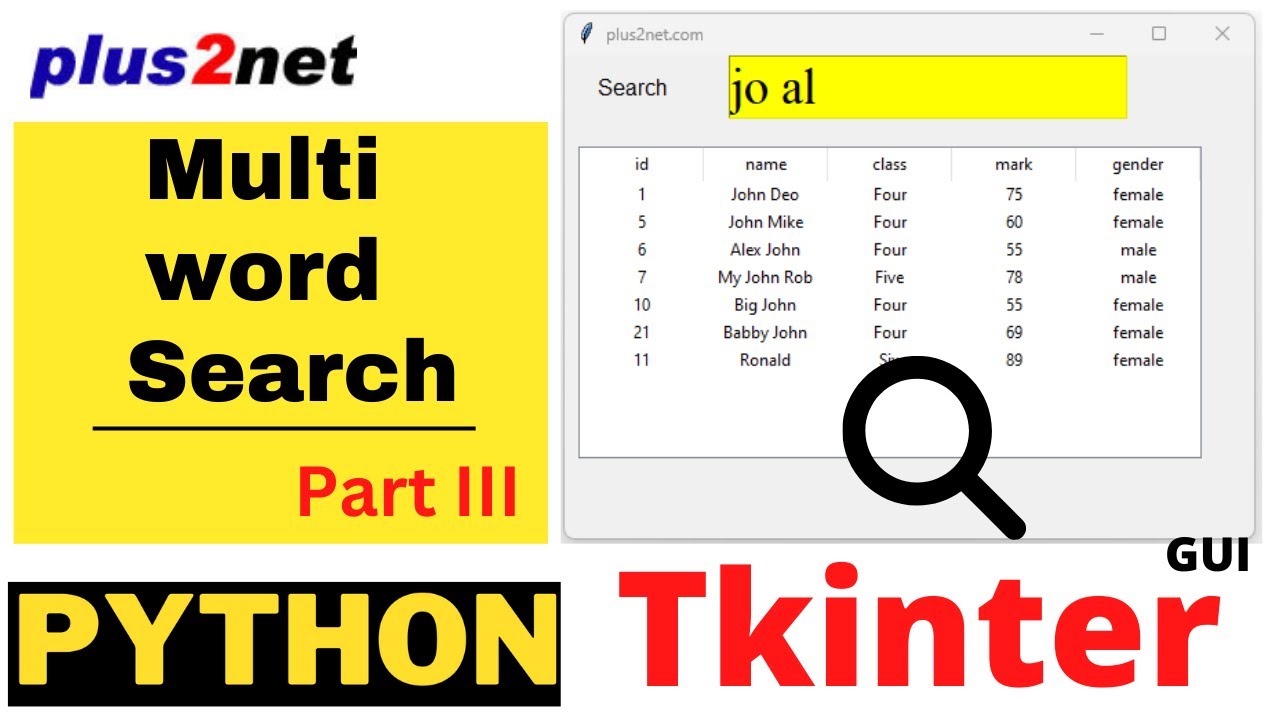 Searching multiple words in DataFrame and display results in Treeview Part III