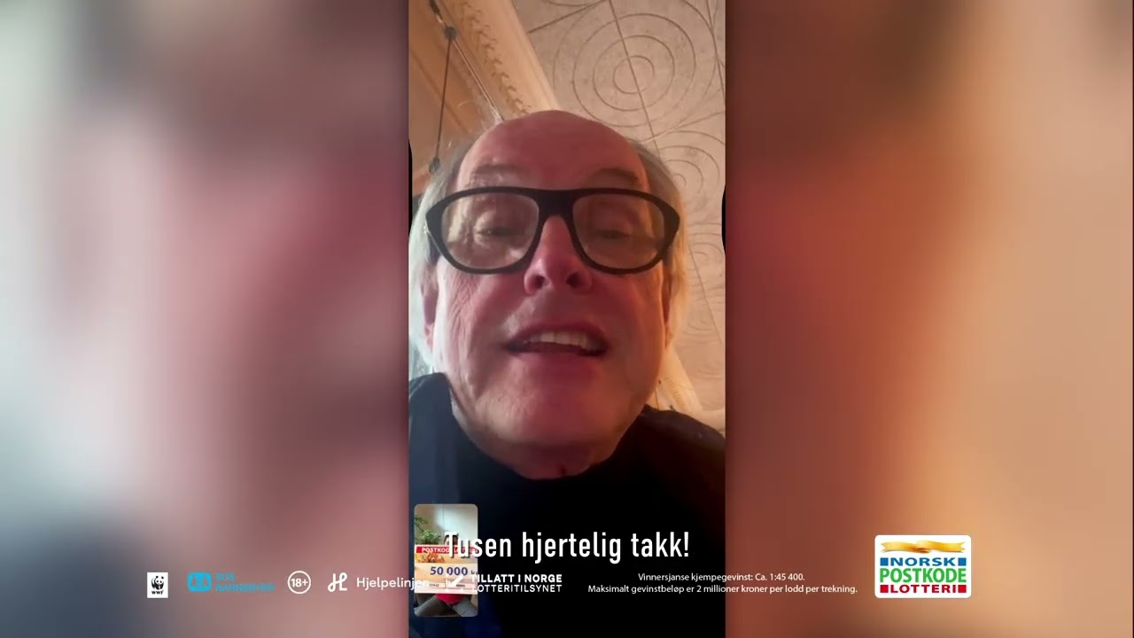 Trygve fra Røros vant 50 000 kroner i Postkodelotteriet