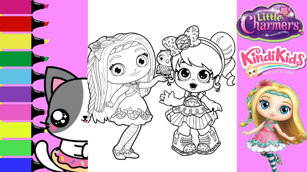 Coloring Little Charmers and Kindi Kids Coloring Book Pages | Sprinkled Donuts JR