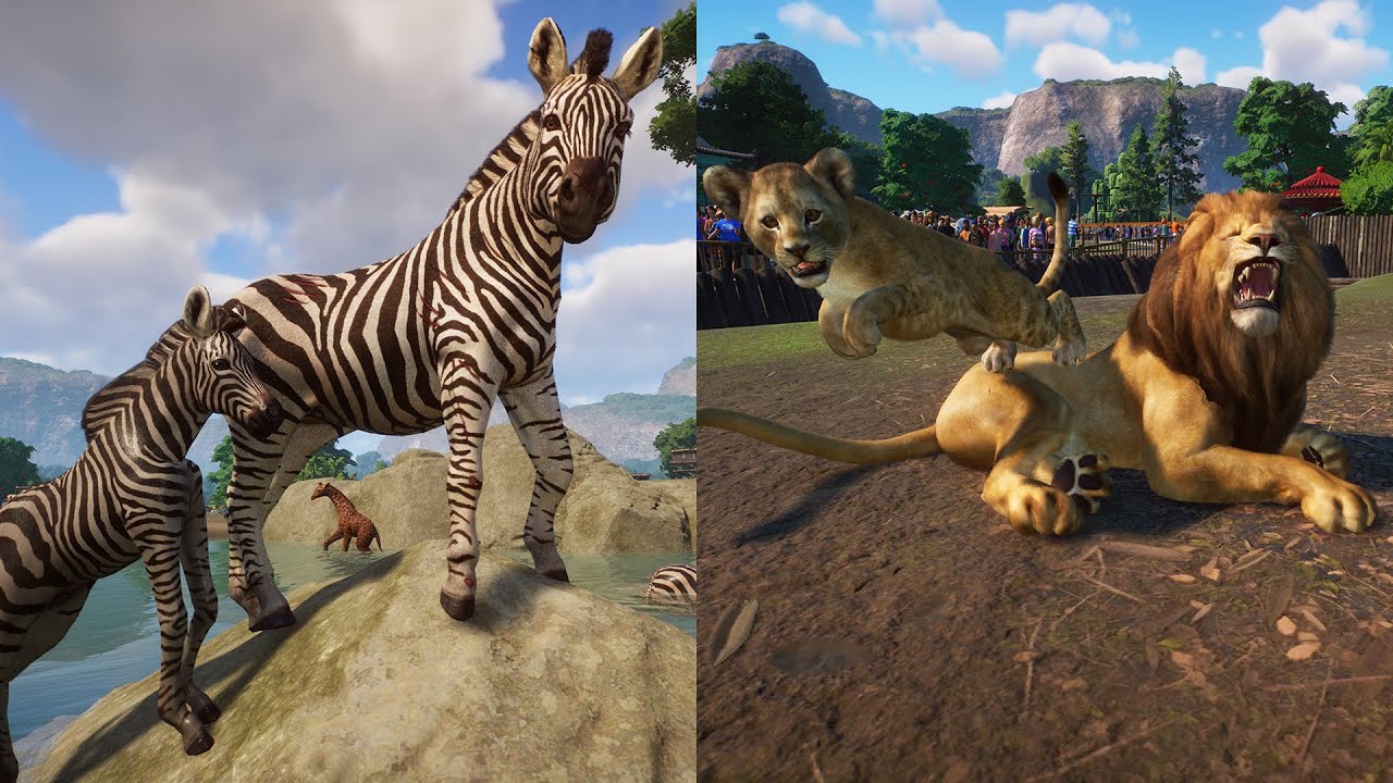 PLANET ZOO Plains Zebra -  West African Lion Hunts in Kuala Bintu Taman
