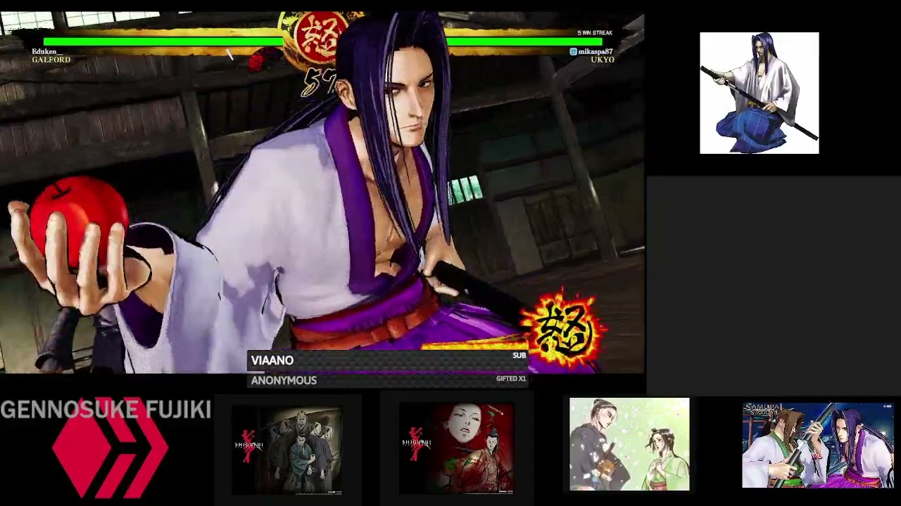 PS4 SamSho7 ranked vs Eduken (Galford/Sogetsu)