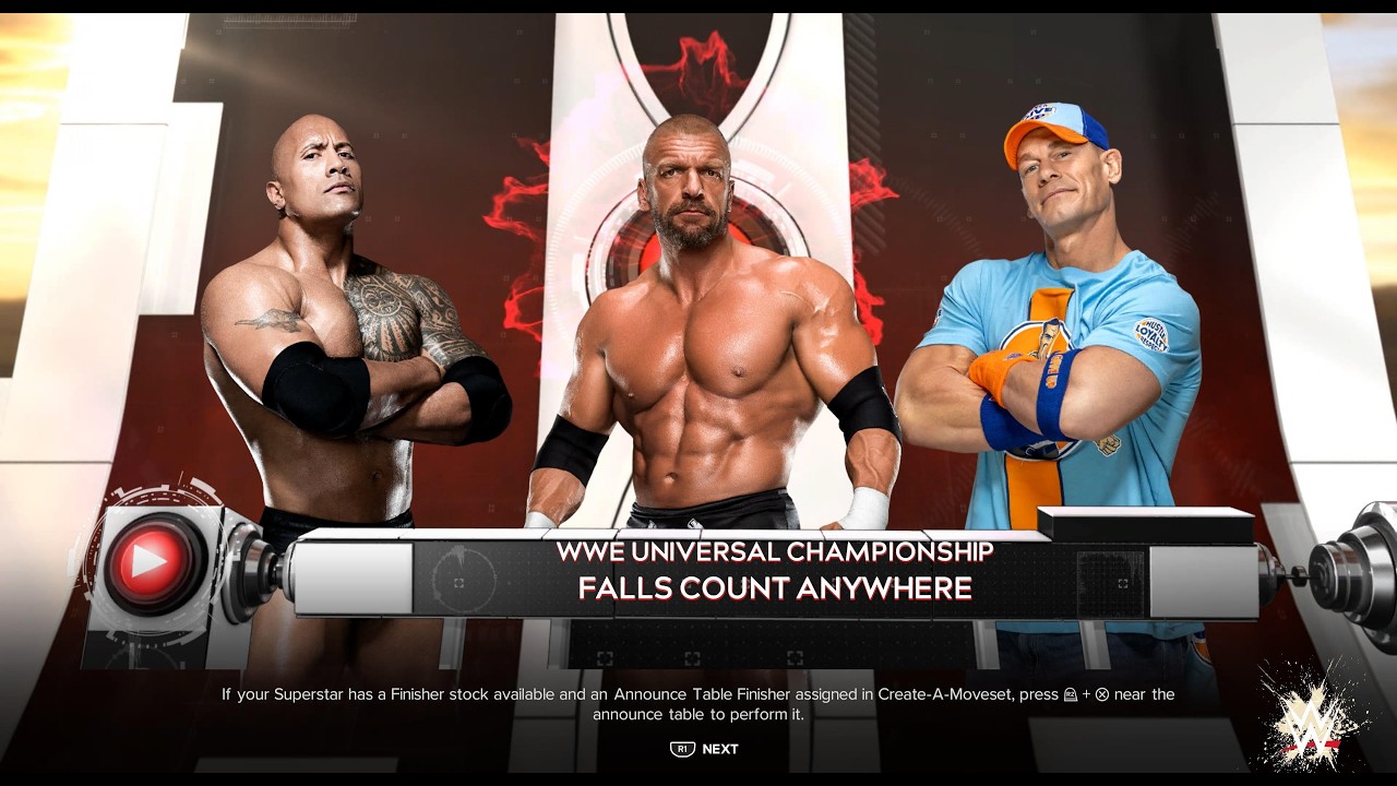 🔥John Cena vs Triple H vs The Rock | WWE Universal Championship Match #shortvideo #viral #gaming