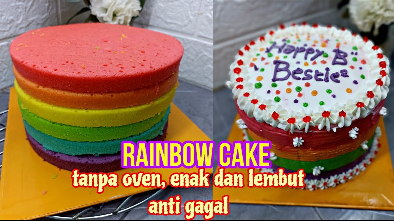 RAINBOW CAKE KUKUS 6 TELUR 100% ANTI GAGAL UNTUK PEMULA || SUPER LEMBUT DAN ENAK BANGET, WAJIB COBA!