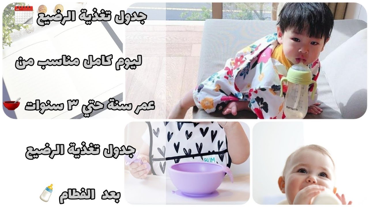 تغذية الرضيع ليوم كامل بعد السنة وبعد الفطام🍼بالتوقيت وافكار وعدد الوجبات🥣 من عمر سنة حتي ٣سنوات🗓