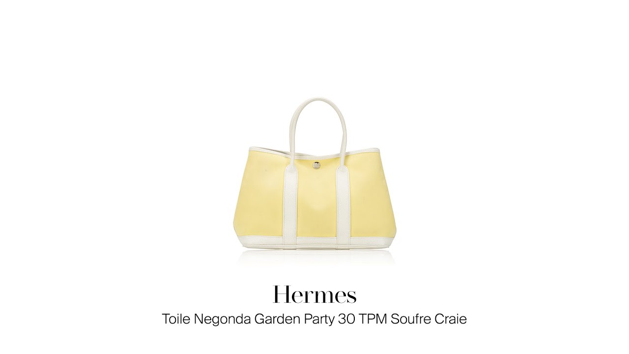 Mau Jual Tas Branded Second? Hermes Toile Negonda Garden Party 30 TPM Soufre Craie