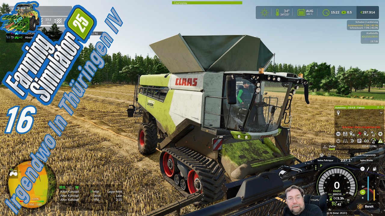 LS 25 Irgendwo in Thüringen 4 # 16 Auch mein letztes Hafer Feld wird heute fertig.