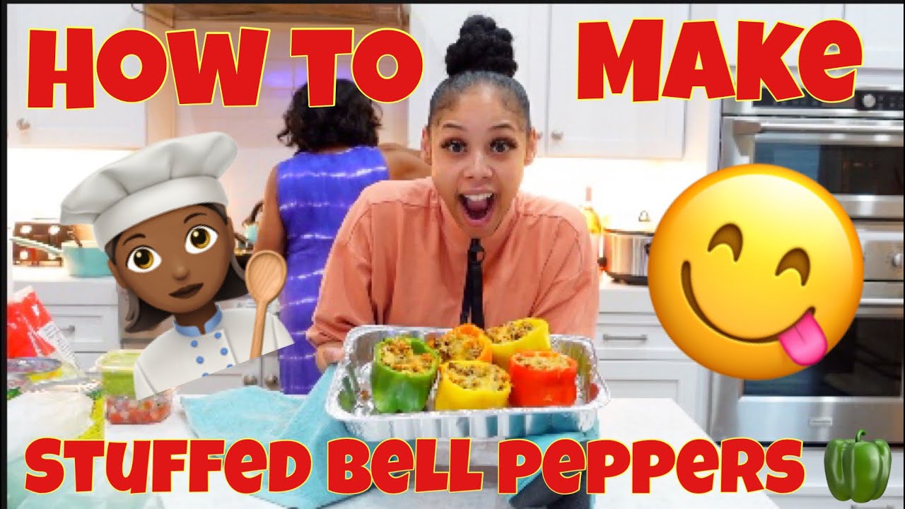 COOKING AND TRYING STUFFED BELL PEPPERS!