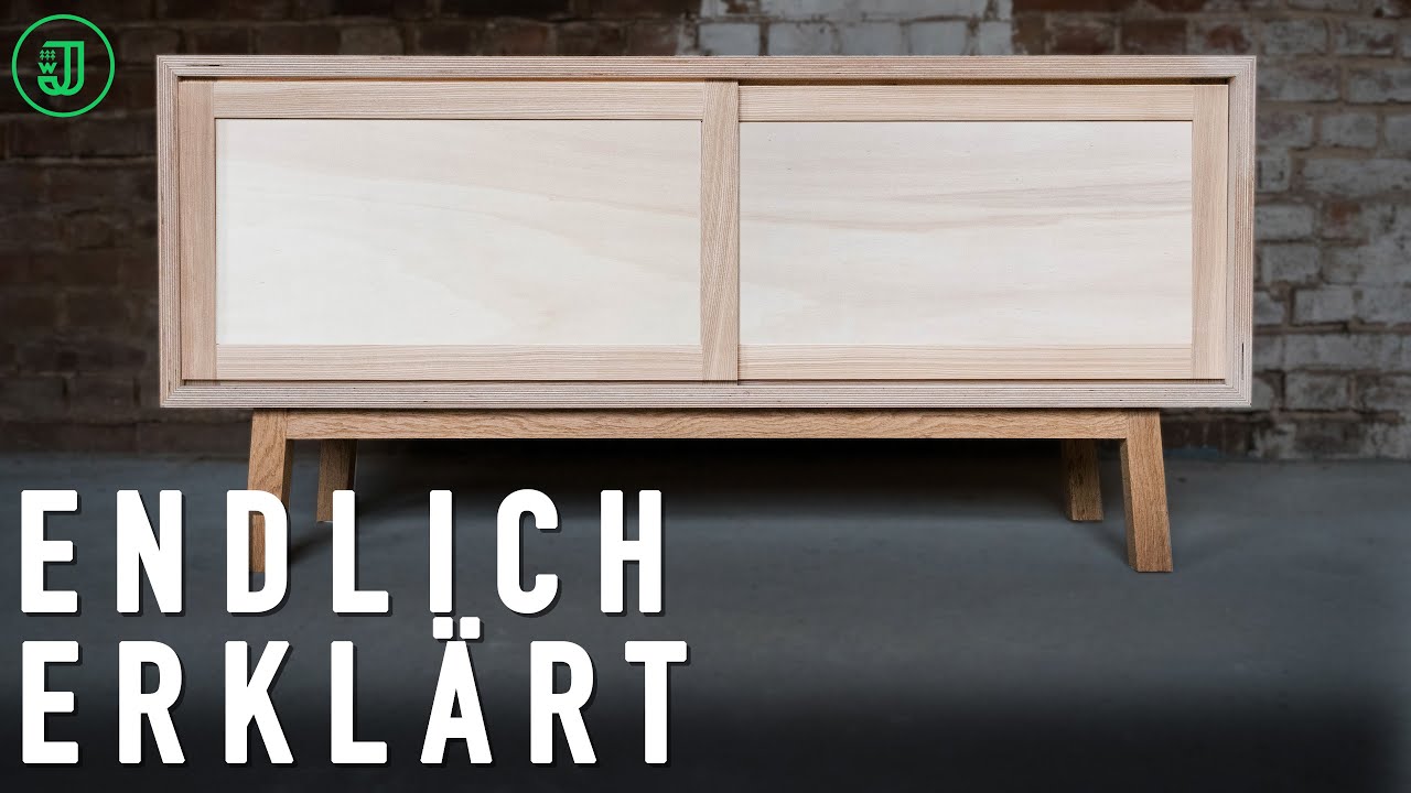 So baust du dir SCHIEBETÜREN aus HOLZ! | Designer Kommode selber bauen #4 | Jonas Winkler