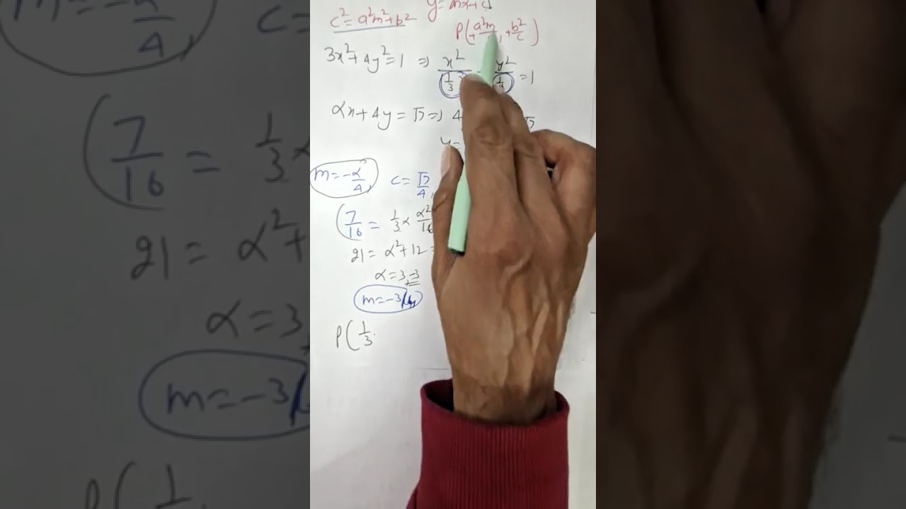In the line (alpha)x+4y=7, touches the ellipse 3x² +4y²=1 at point P....focal distances of P is : 