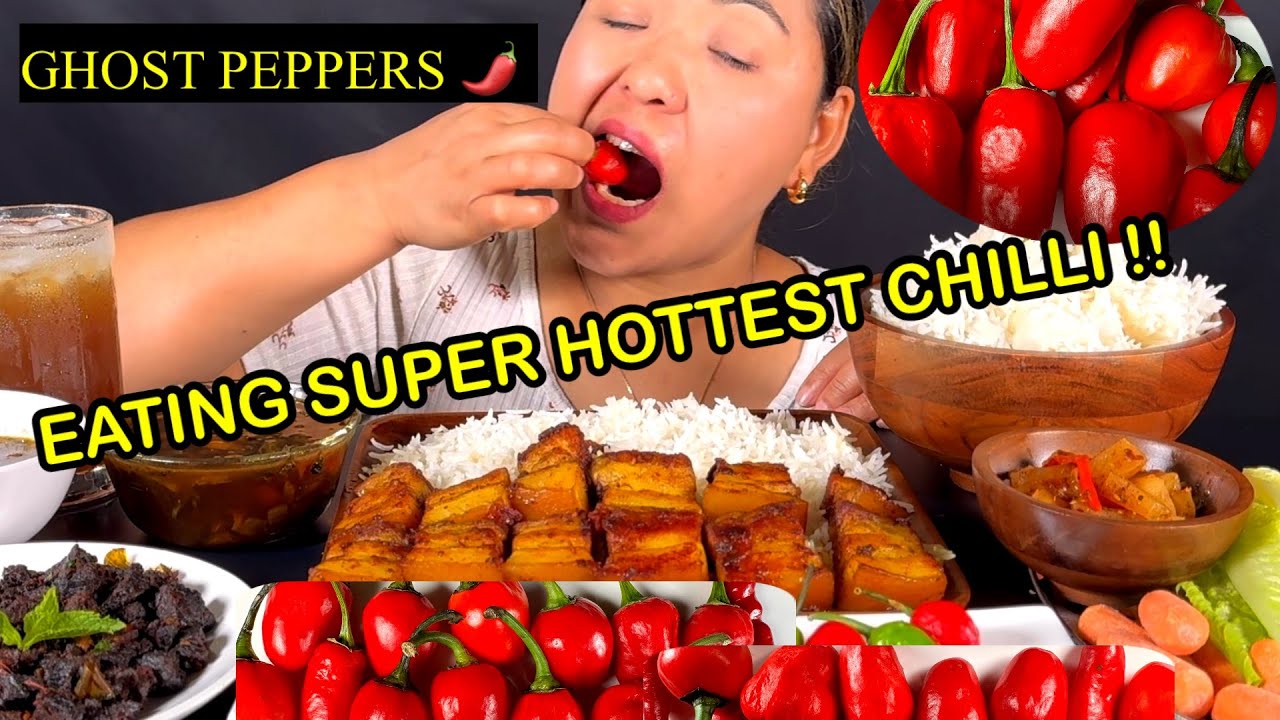 EATING EXTREMELY HOT 10 DALLE KHURSANI CHILLIES !!!CHALLENGE!! ||PORK FAT FRY || SEKUTI |