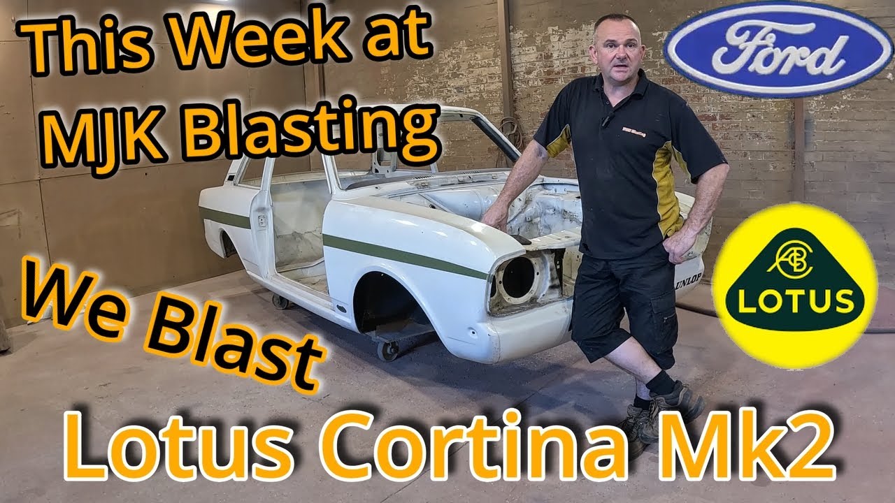 Restoring a Ford Lotus Cortina Mk2 ???     MJK Blasting a shell and panels                      ASMR