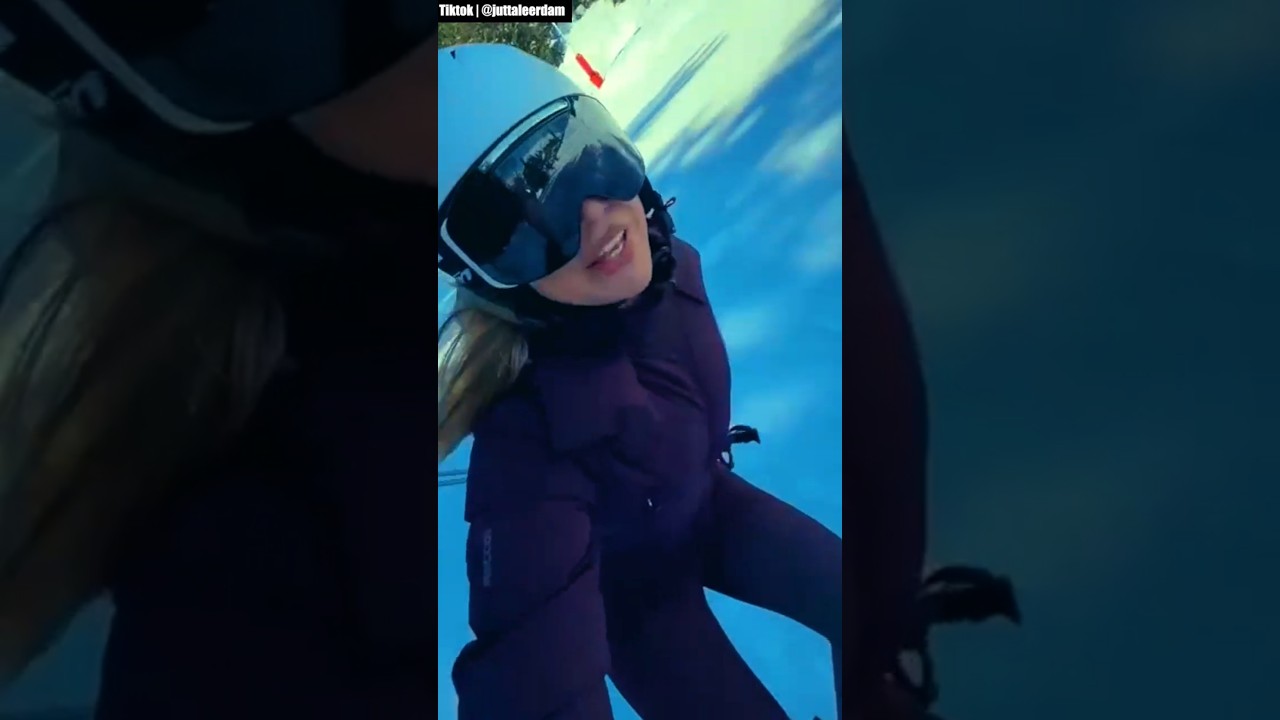Ютта Леердам тоже умеет кататься на лыжах! ⛷️❄️