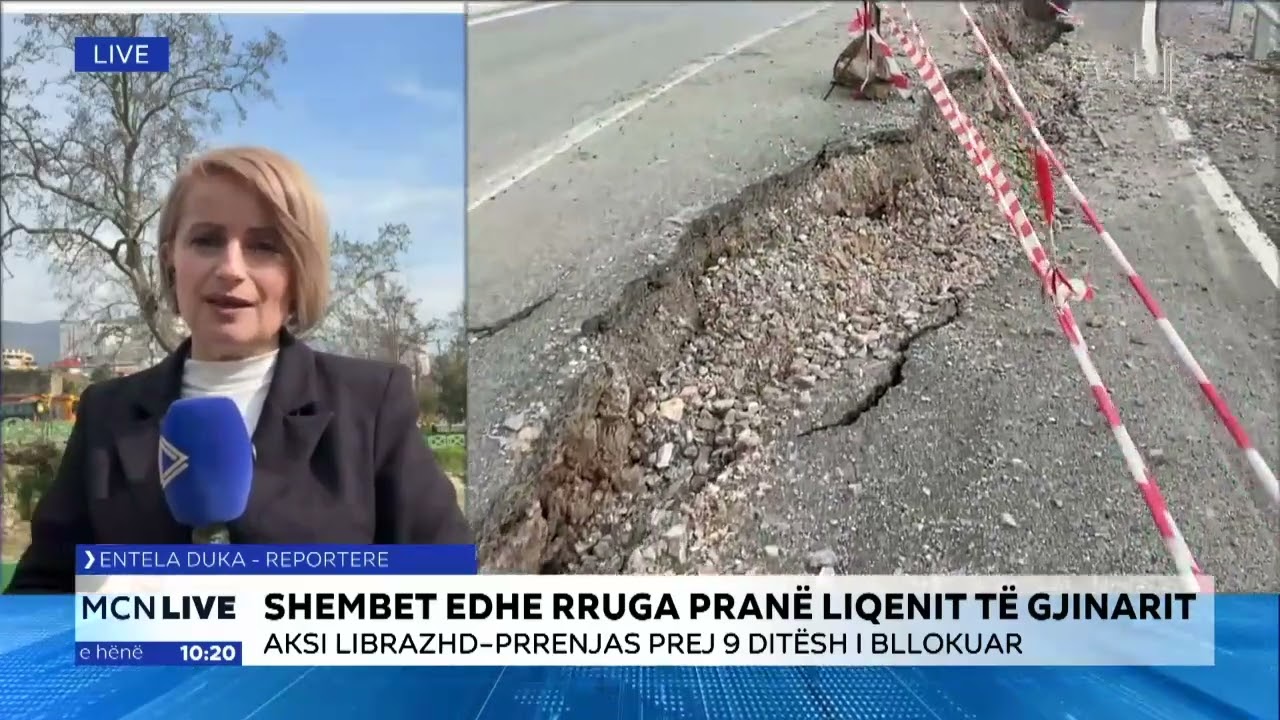 Shembet rruga pranë liqenit të Gjinarit, rrëshqitja e tokës rrezikon qarkullimin
