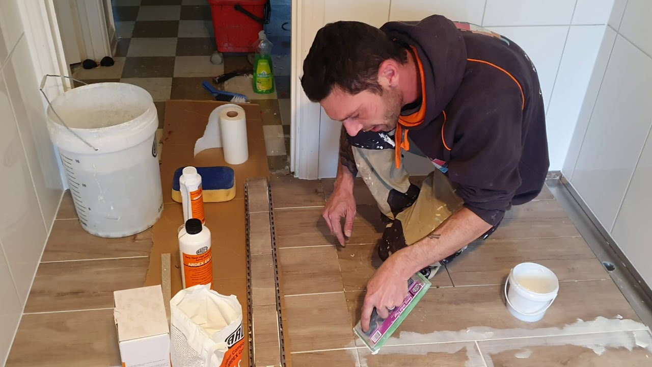 How to epoxy grout a shower floor
