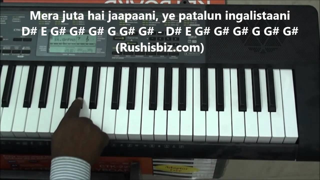 Mera Joota Hai Japani - Piano Tutorials - Raj kapoor | 1200 Songs BOOK/PDF @399/- only - 7013658813