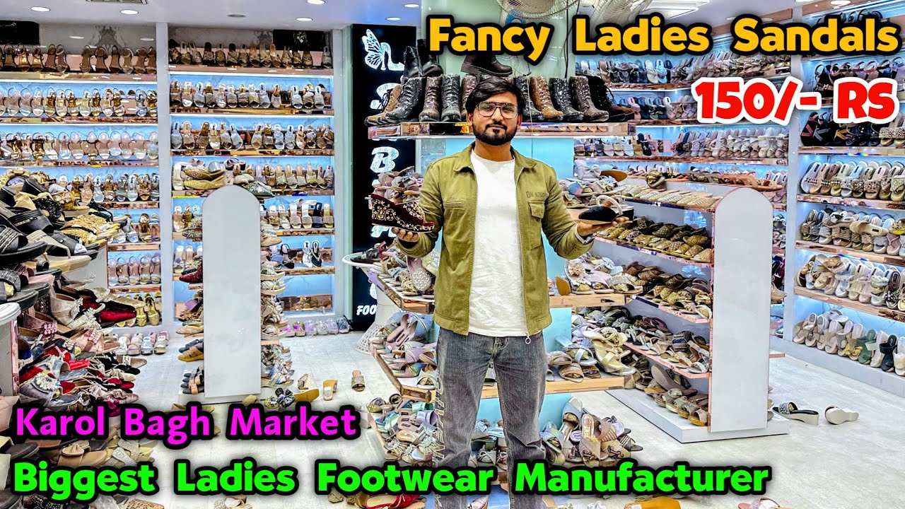 Fancy Ladies Sandals ₹150 👠😍| Karol Bagh Footwear Market | Ladies Sandal Wholesale Market in Delhi