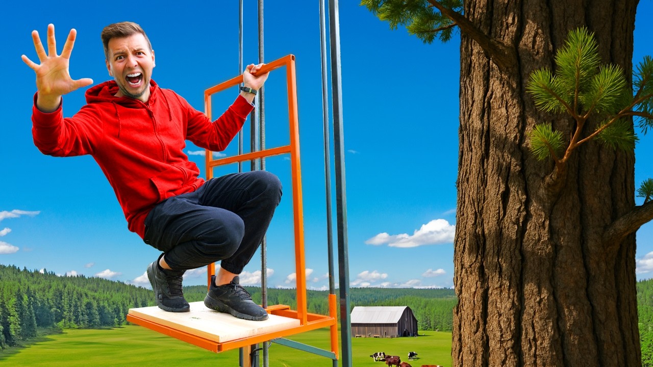 ZBUDOWAŁEM WINDĘ DO SAUNY NA DRZEWIE, TERAZ POTRZEBUJE AWARYJNYCH SCHOD&Oacute;W... 😳 Odc. 2/3