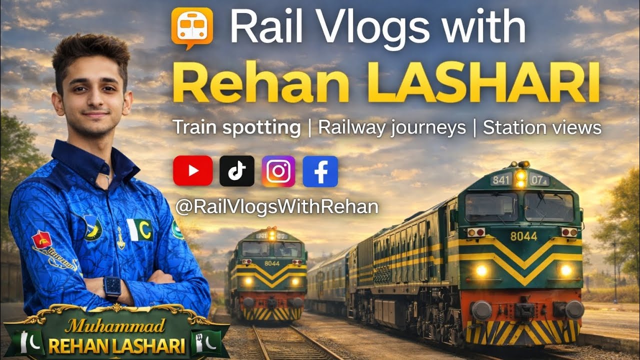 19 up Khushhal khan khattak  20 dn Khushhal khan khattak .Crossing 🚸 at kandhkot railway station  