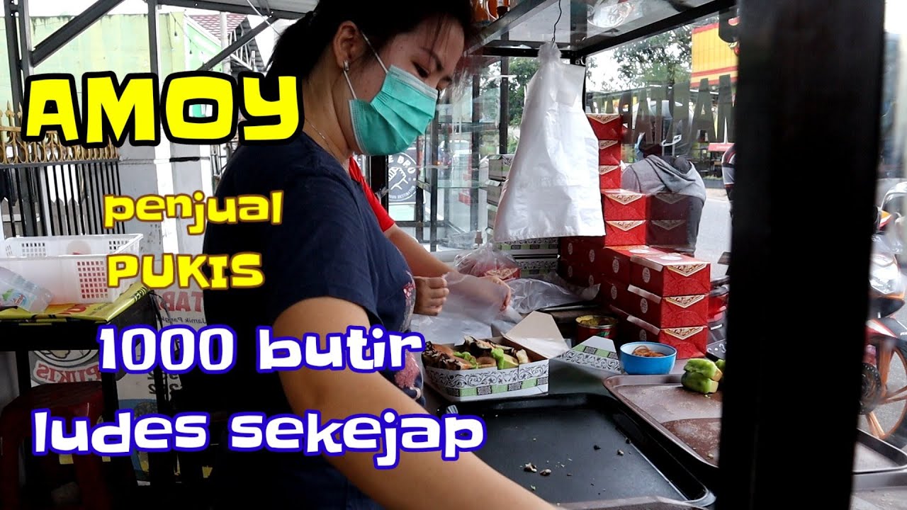 AMOY  penjual  PUKIS terlaris di Pangkalpinang||Street food || Jajanan murah.