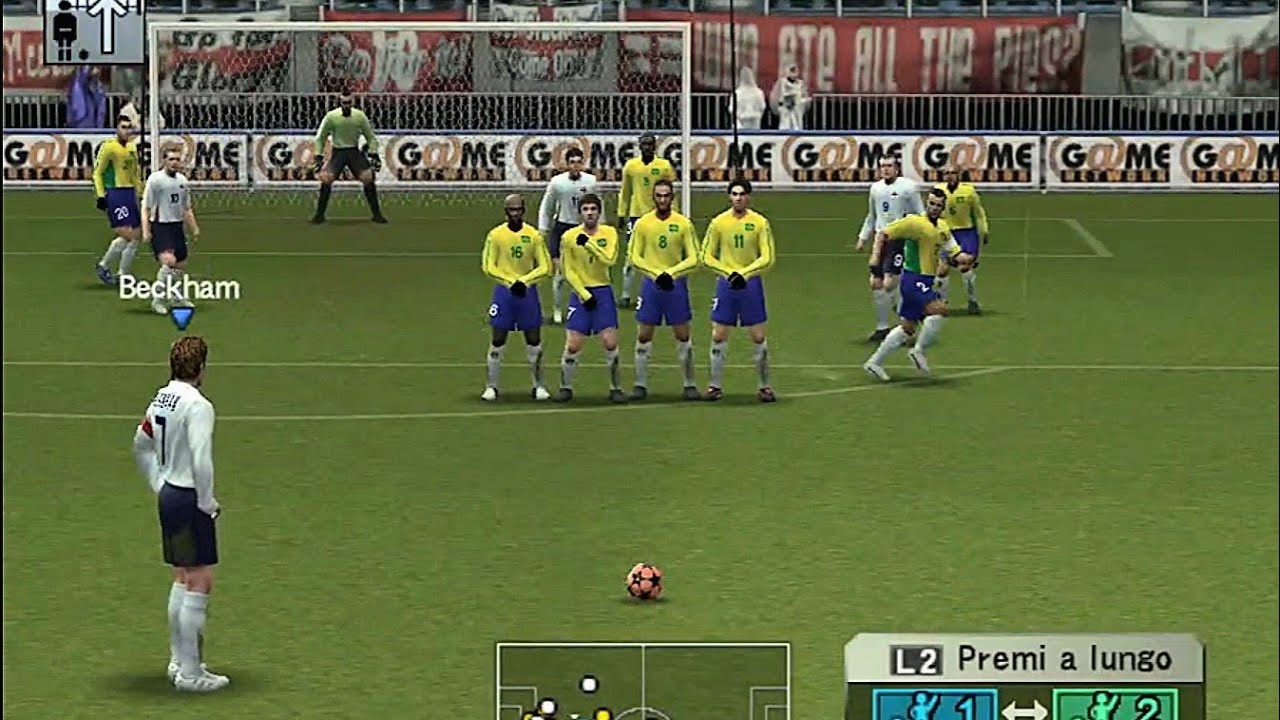 Pes 5 - England vs Brazil ( 6 stars difficulty ) at Saitama Stadium 2002