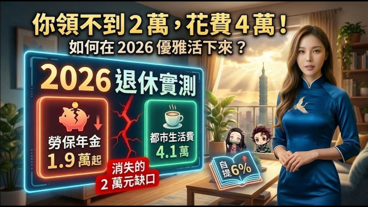 😱 【2026 退休求生】月領不到 2 萬，生活卻要 4 萬？消失的 2 萬元缺口如何優雅填補？ ✨