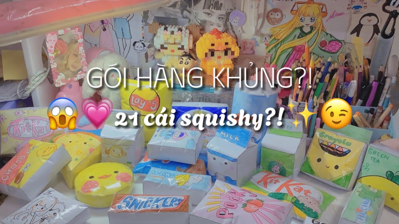 Gói hàng squishy giấy🧸🛒|| Đơn của phú bà muaa 21 cái squishy📦🛍|| Nhạc cực chill asmr siuu đãaa🎉