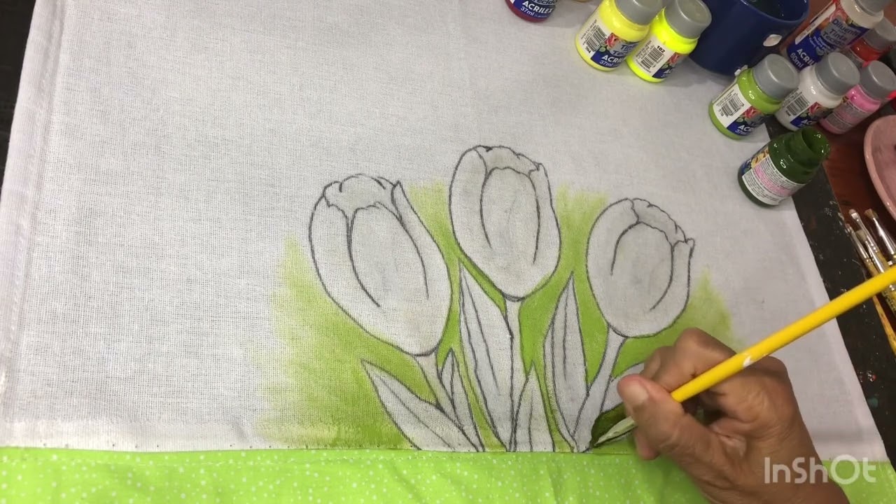 PINTURA de TULIPAS passo a passo para iniciantes .🌷