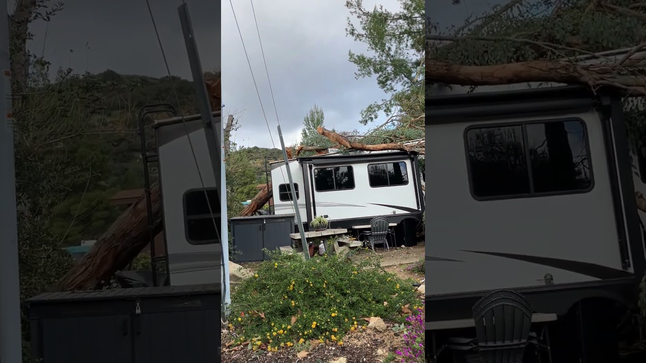 Massive storm caused damage RV park #shorts #storm #rv #wind #rain #damage #flood #weather #rvpark