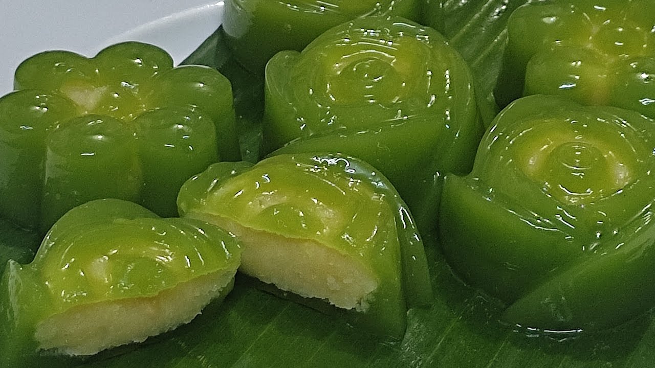 ขนมเทียนแก้วใบเตยไส้ถั่วกวน